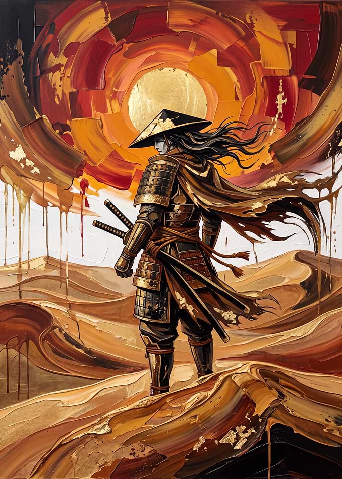 Samurai Warrior in Golden Desert