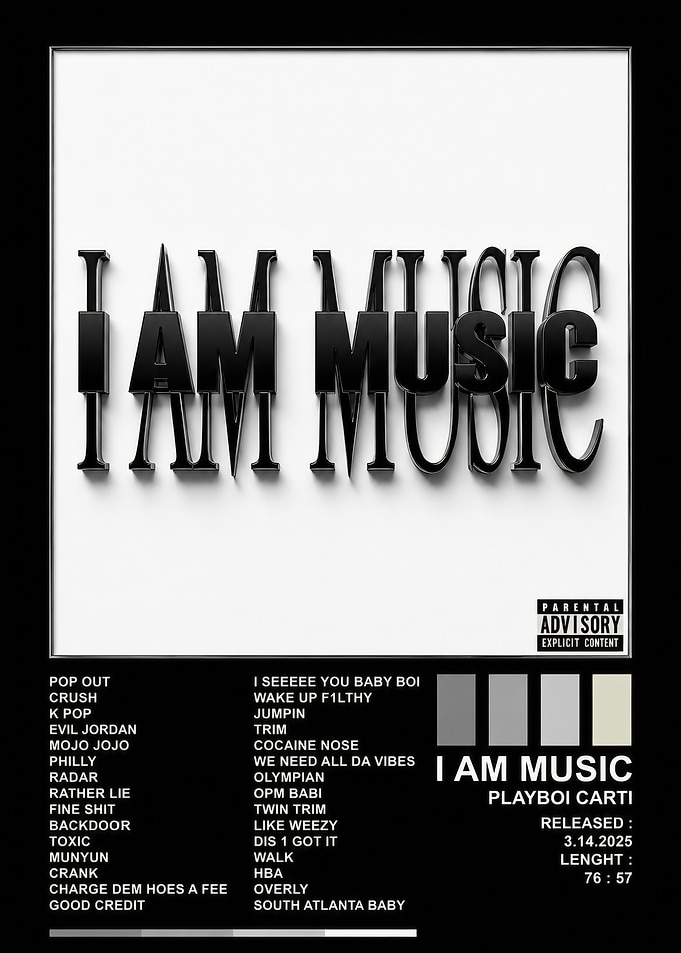Playboi Carti I Am Music Album Poster
