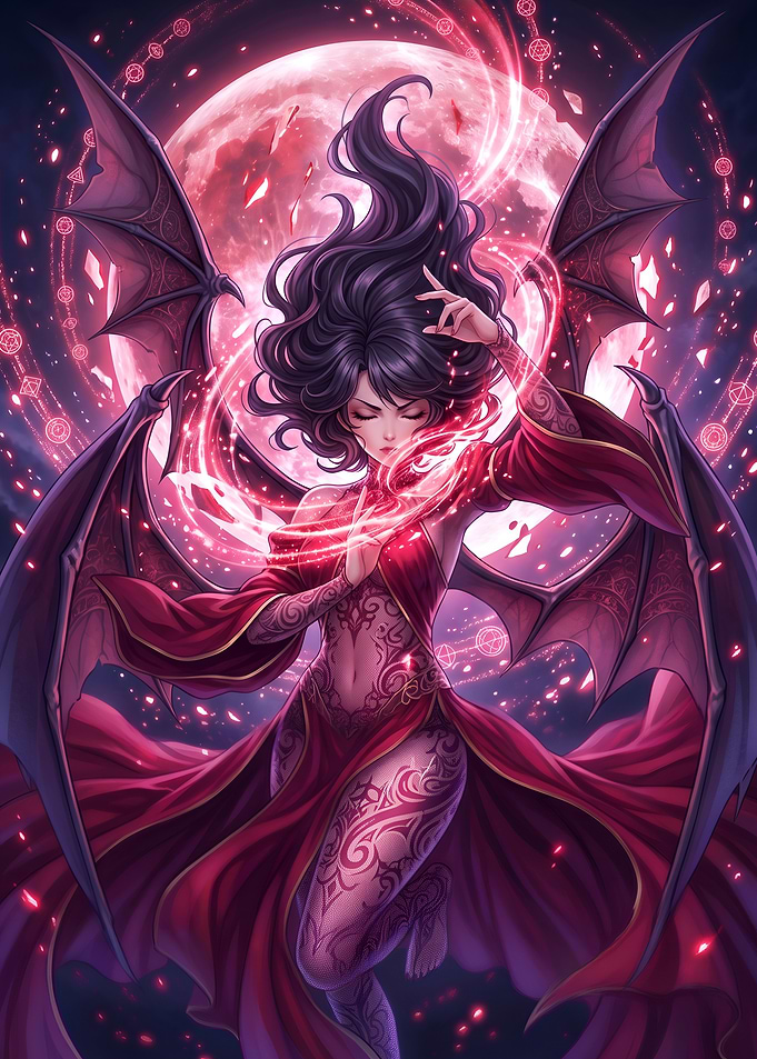 Dark Succubus Awakening Under The Blood Moon