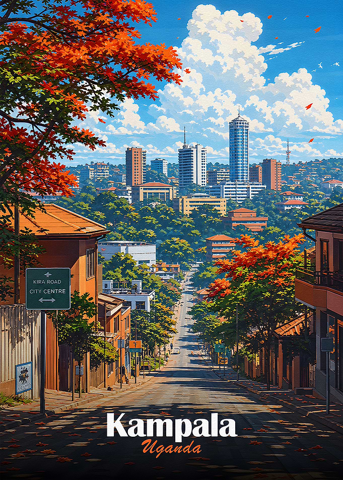 Kampala Uganda Cityscape Art