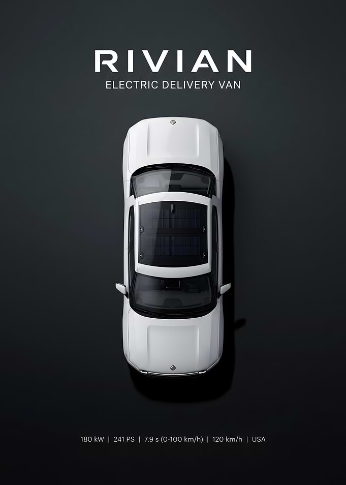 Rivian Electric Delivery Van Top View