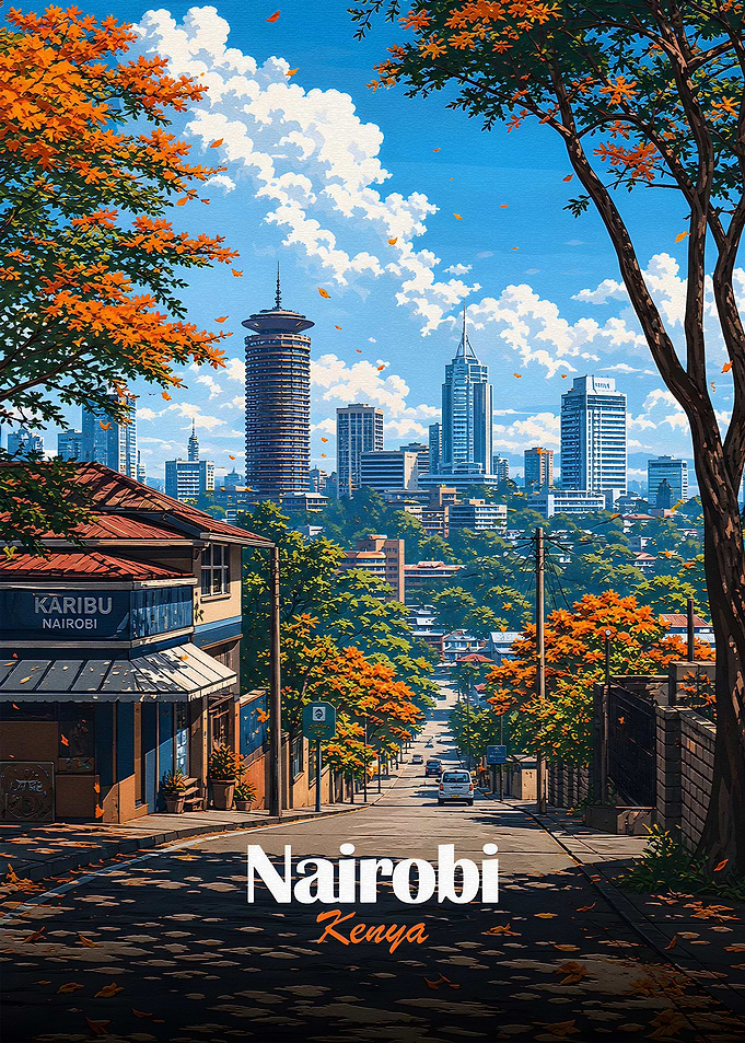 Nairobi Cityscape Autumn Street View