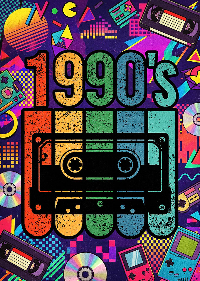 1990s Retro Nostalgia Cassette Tape Poster