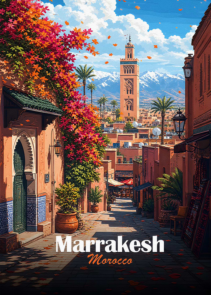Marrakesh Morocco Travel Poster