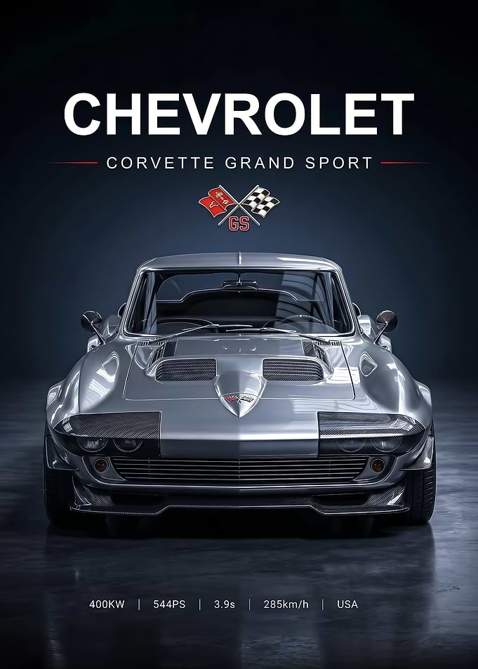 classic sleek Chevrolet Corvette Grand Sport Poster