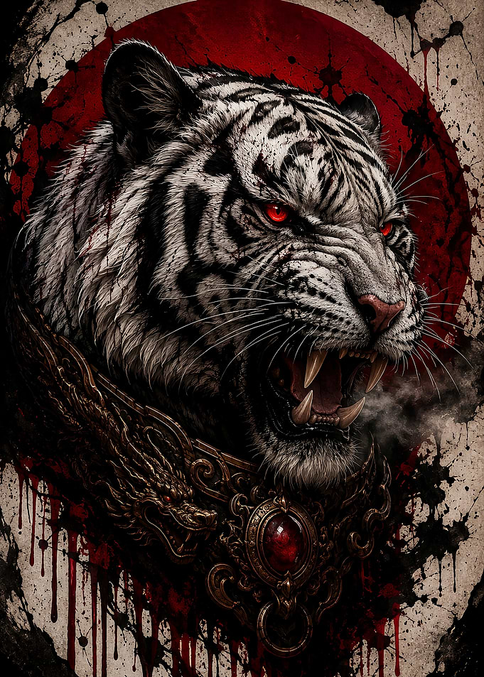Dragon's Fang — White Tiger Metal Poster
