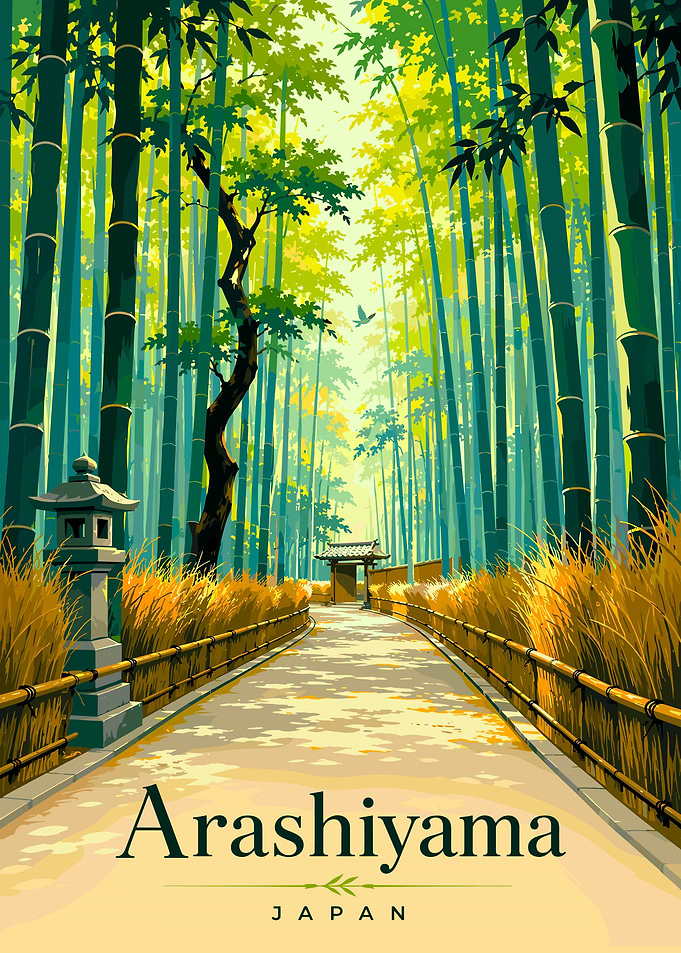 Arashiyama Japan Travel Poster