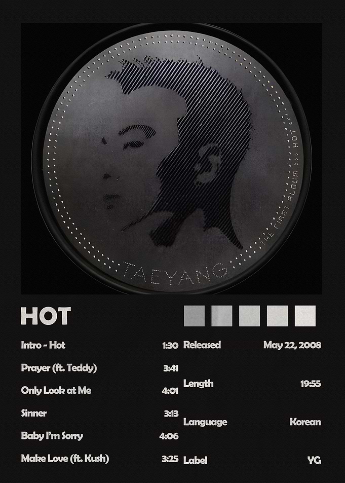 Taeyang Hot Album Minimalist Poster