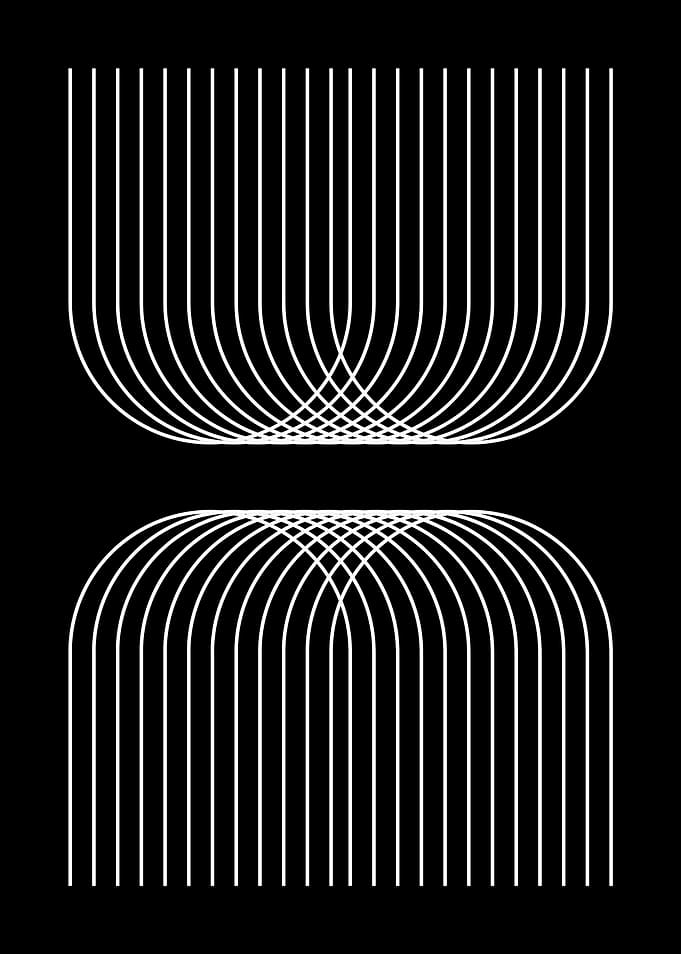 Minimalist Geometric White Line Art