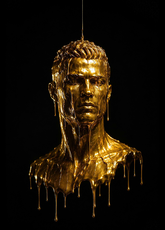 Golden statue of Cristiano Ronaldo