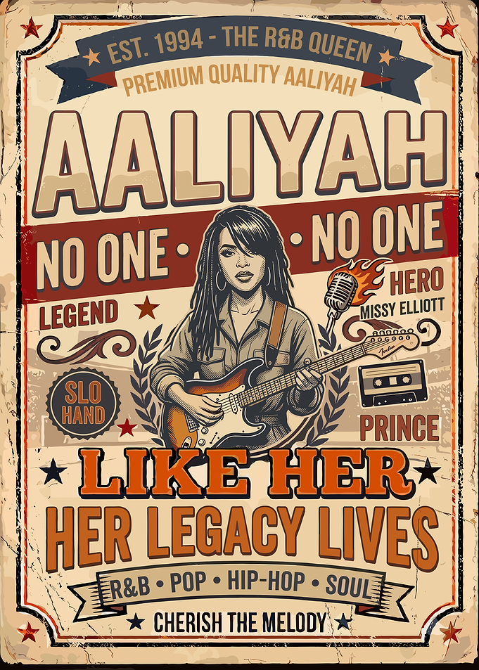 Aaliyah Vintage Style Music Tribute Poster