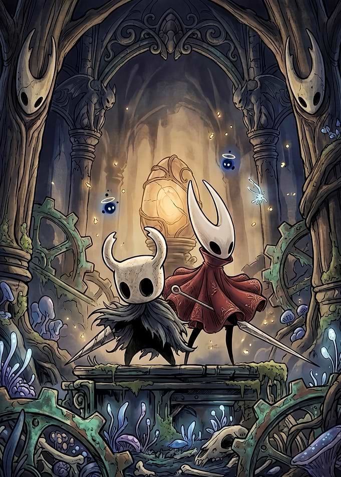 The Knight and Hornet Hollow Knight