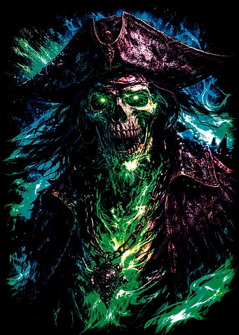 Glowing Spectral Pirate Captain Portrait