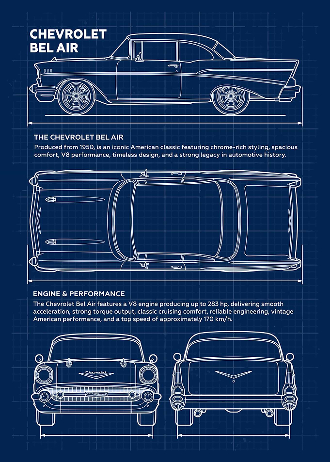 Car Chevrolet Bel Air Blueprint