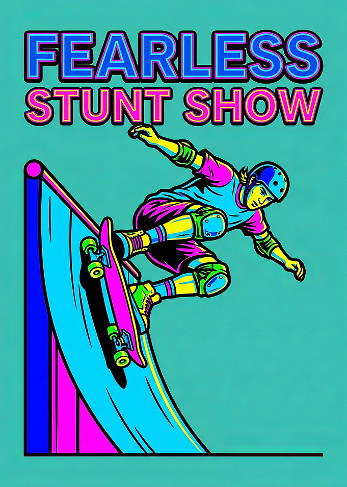 Fearless Stunt Show Skateboard Poster