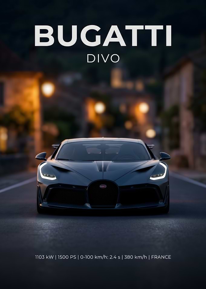 Bugatti Divo Luxury Sports Car Poster