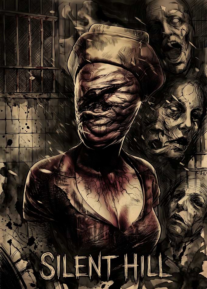 Silent Hill Bubble Head Nurse Poster
