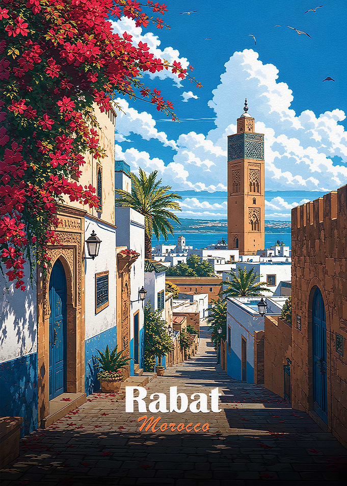 Rabat Morocco Travel Poster