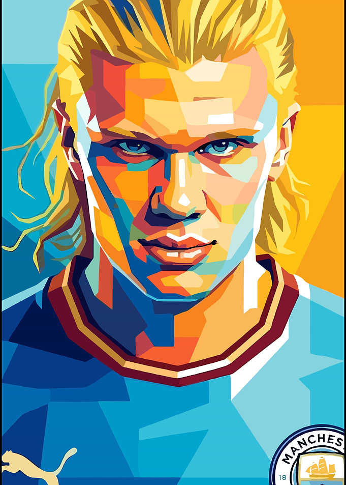 Erling Haaland WPAP Pop Art Portrait