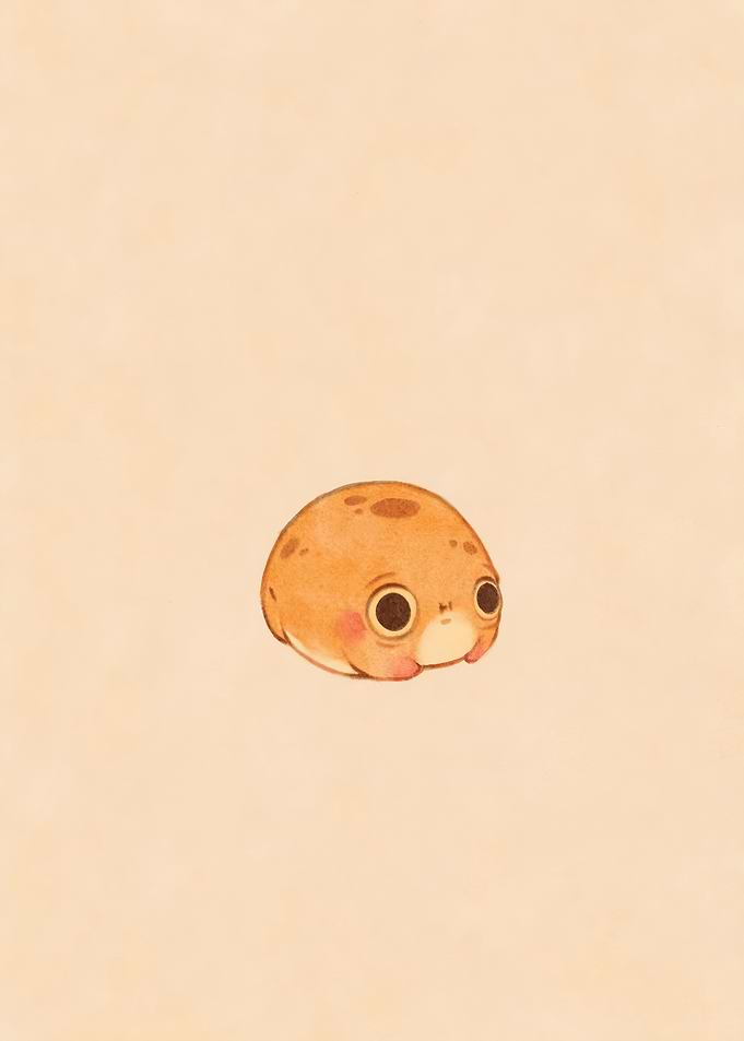 Cute Little Round Frog Illustration