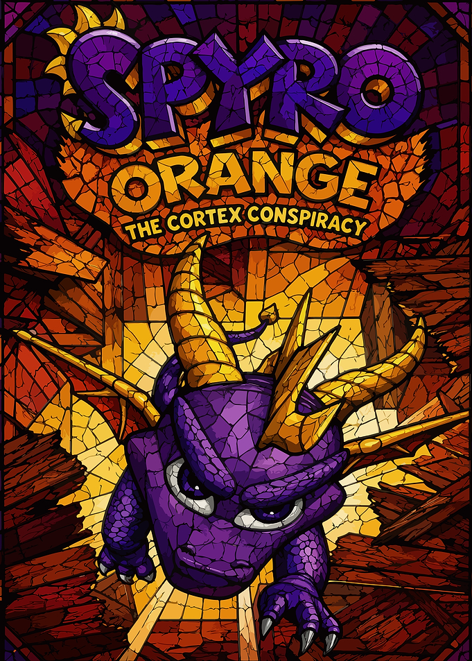 Spyro Orange The Cortex Conspiracy Stained Glass