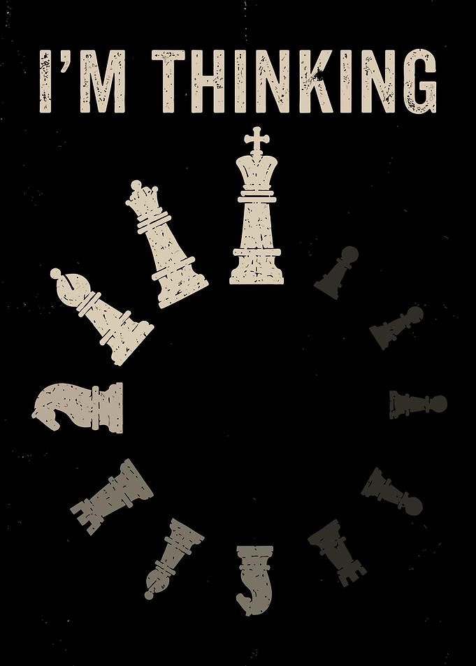 I'm Thinking Chess Loading Poster | Funny Vintage Chess Player Wall Art