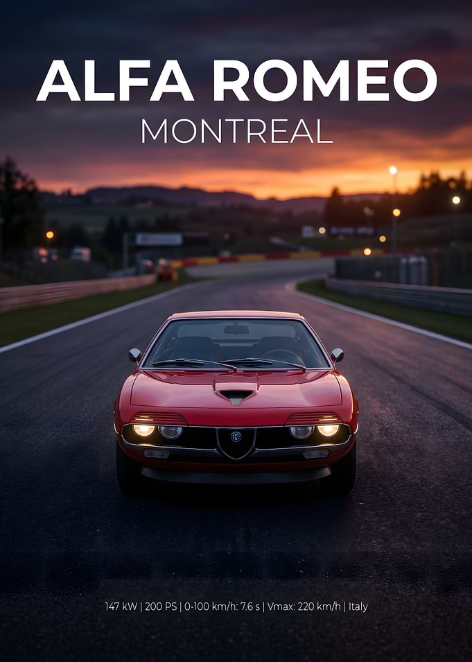 Alfa Romeo Montreal Sunset Poster