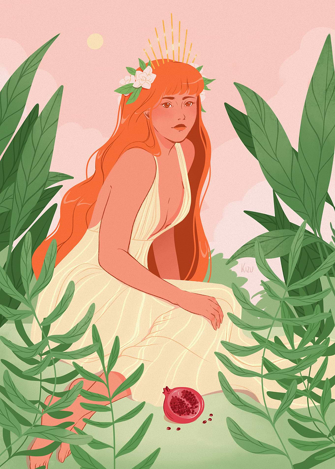 Persephone Goddess Illustration