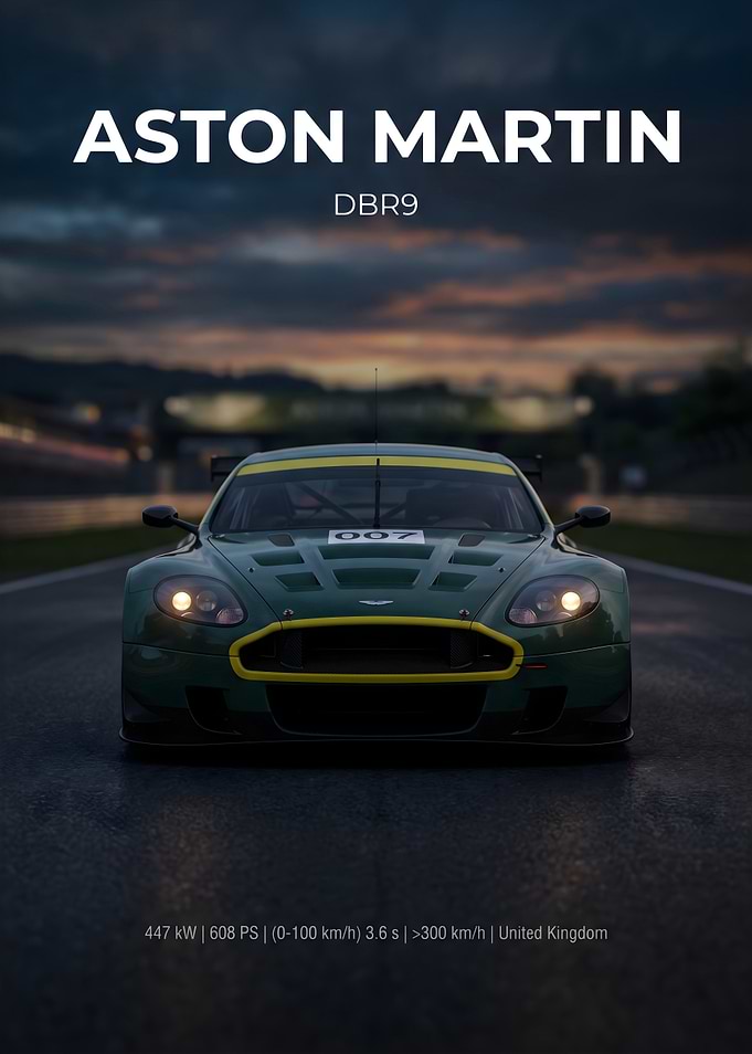 Aston Martin DBR9 Racing Car Poster