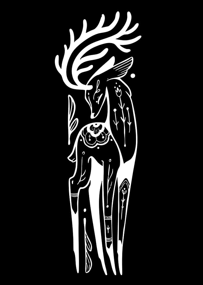 Minimalist Stylized Deer Illustration