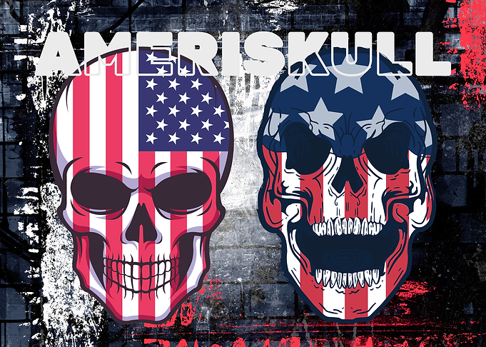 Ameriskull Patriotic Skull Graphic Art