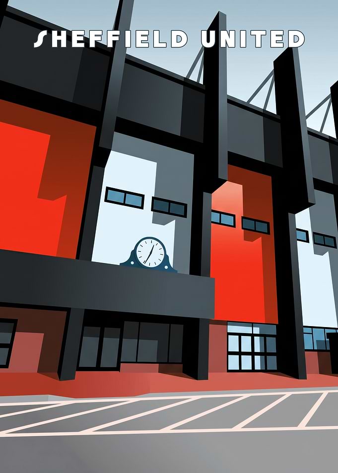 Sheffield United Stadium Minimalist Poster