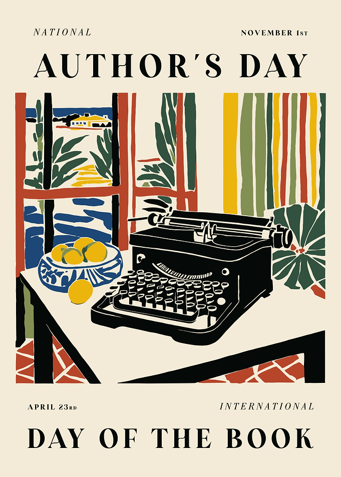 National Author's Day Vintage Poster