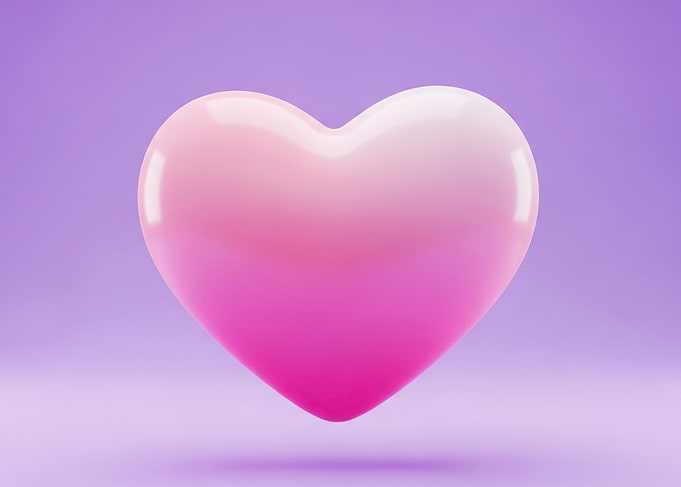 Glossy Pink Gradient Heart Icon