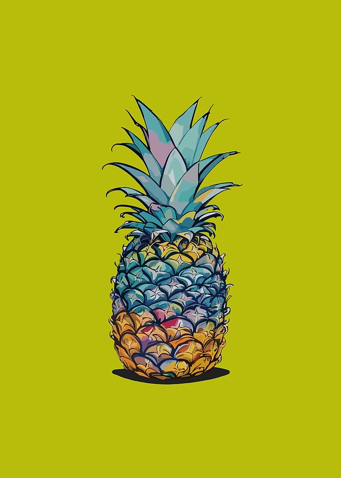 Colorful Pop Art Pineapple Illustration