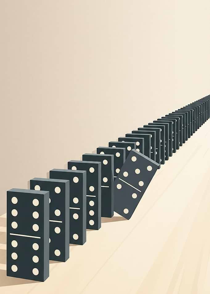 Falling Dominoes Chain Reaction Vector Art