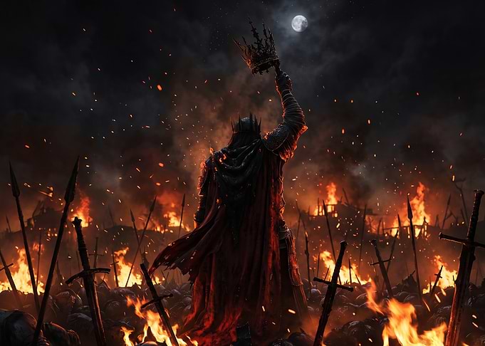 Dark Fantasy King on Battlefield