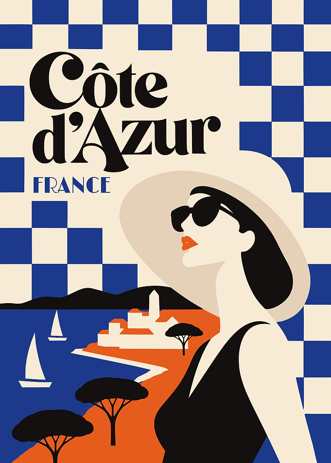 Côte d'Azur Vintage Travel Poster