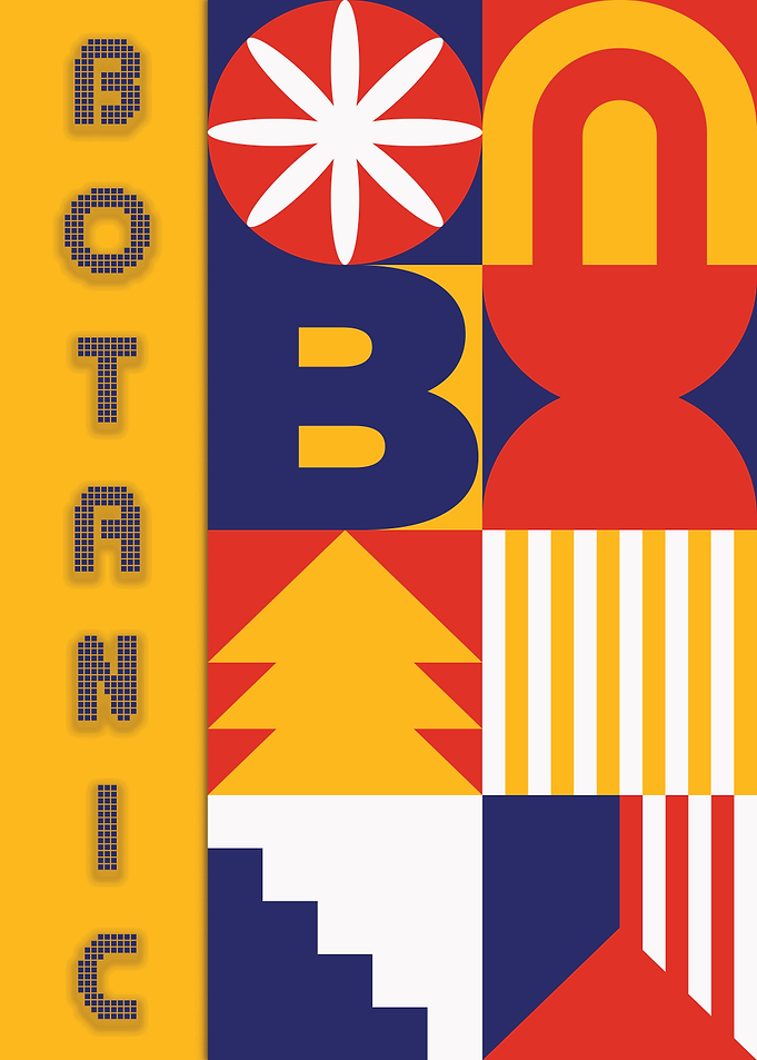 Botanic Geometric Bauhaus Style Poster