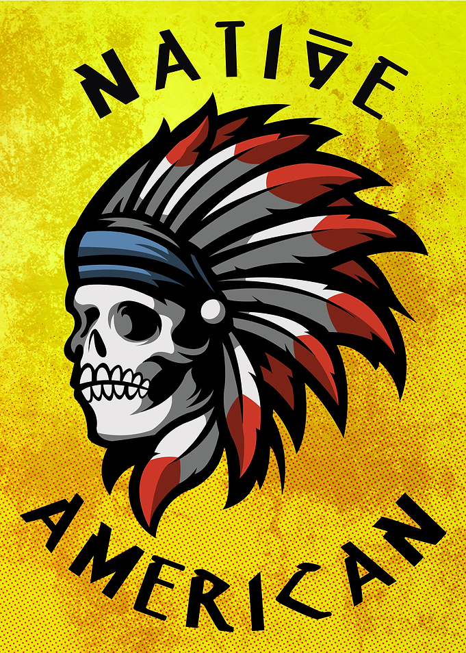 Native American Skull Graphic Art