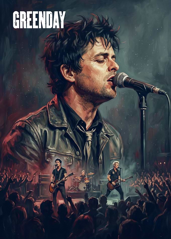 Green Day Concert Performance Poster