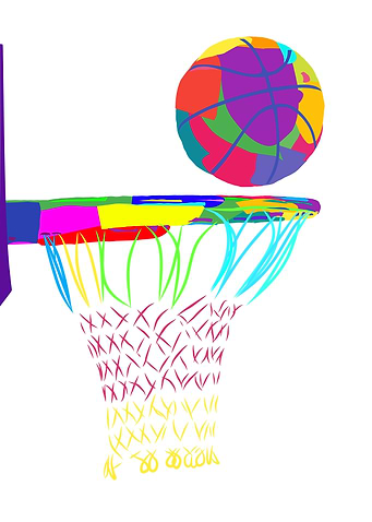 Colorful Abstract Basketball Hoop Illustration