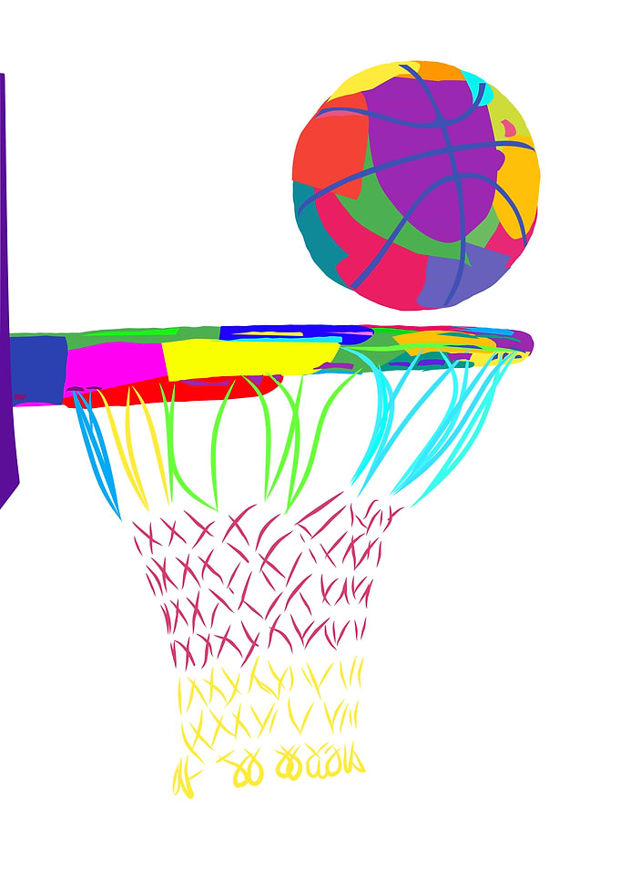 Colorful Abstract Basketball Hoop Illustration