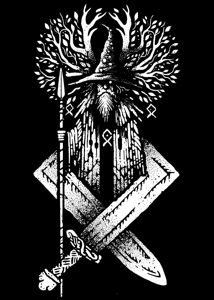 Nordic Forest Wizard with Runes