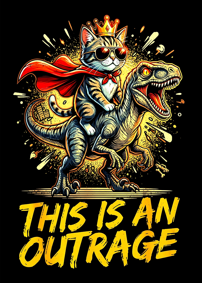 Cat Riding Dinosaur Dungeon