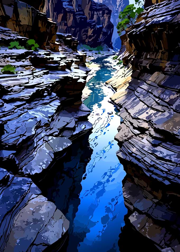 Deep Canyon River Landscape