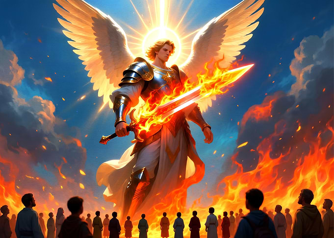 Archangel Michael with Flaming Sword