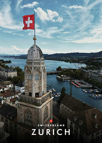 Zurich Switzerland Cityscape Travel Poster