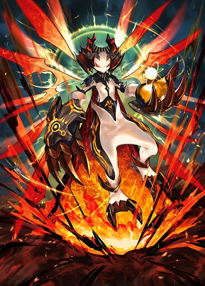 Fiery Anime Warrior Character Illustration