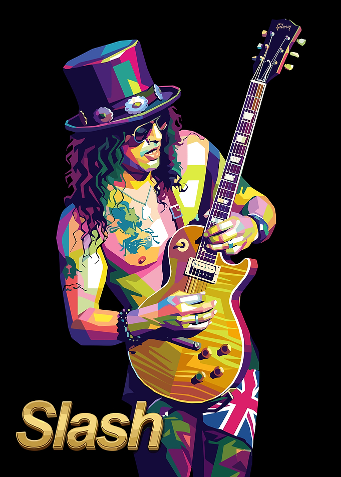 Slash Pop Art Guitarist Portrait